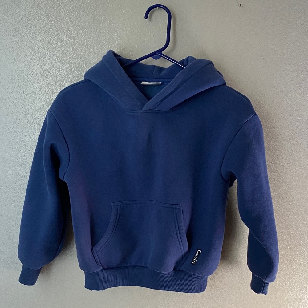 Comfrt Kids Minimalist Blue Hoodie - M